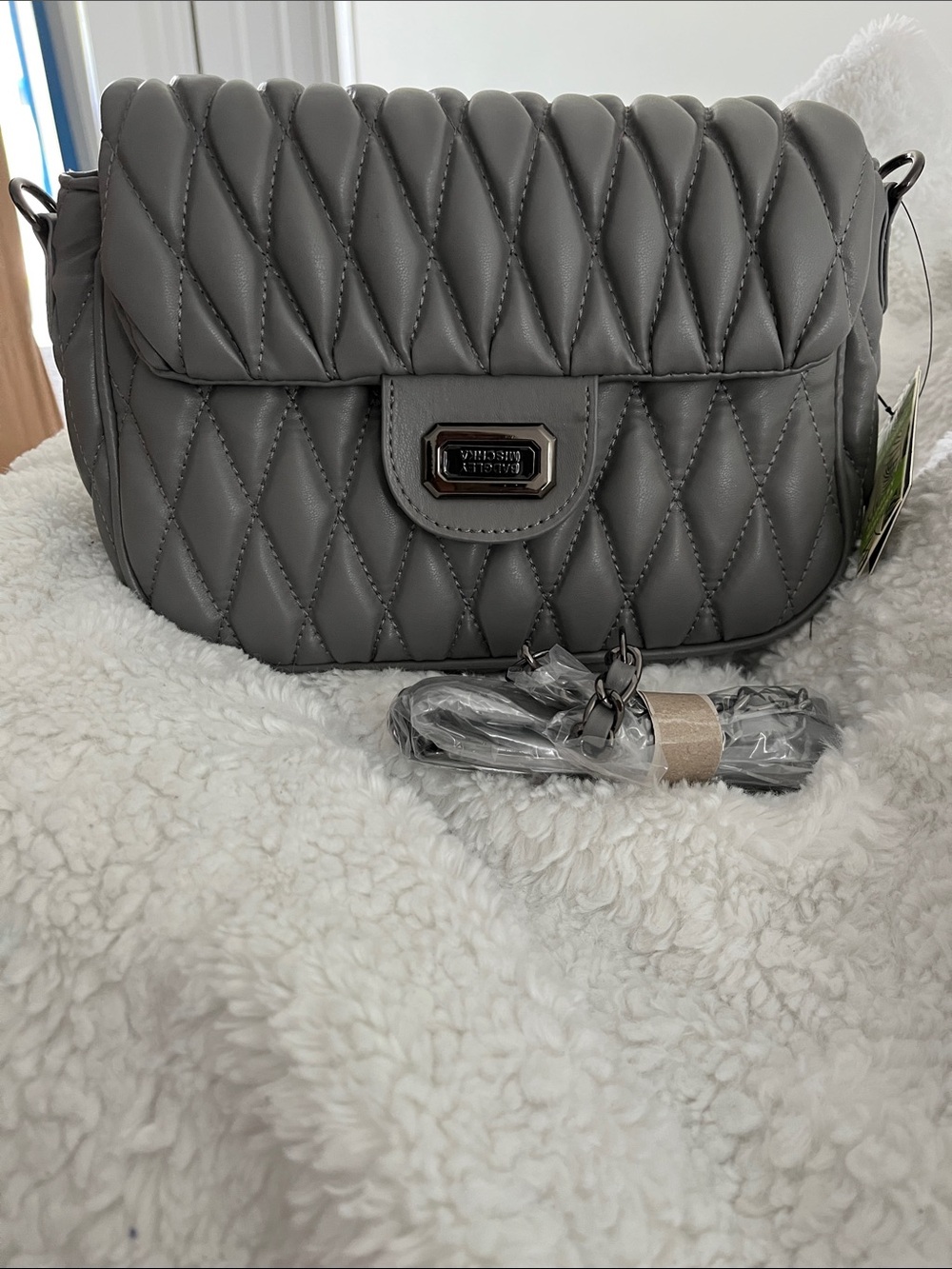 BADGLEY MISCHKA Quilted Crossbody Shoulder Bag - Gray